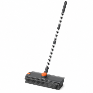 Ocalpur Floor Scrub Brush with Long Handle, 3-in-1 Stiff Bristle Scrubber with Squeegee and Pickup Clip, 360-Degree Swivel Brush for Tile and Shower, Gray Ocalpur Floor Scrub Brush with Long Handle, 3-in-1 Stiff Bristle Scrubber with Squeegee and Pickup Clip, 360-Degree Swivel Brush for Tile and Shower, Gray