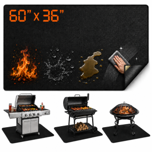 Ocalpur Under Grill Mat 60 x 36 in for Outdoor Grills, 3-Layer Fireproof, Oil-Proof, and Water-Proof, BBQ Floor Mats with Weighted Corners, Includes Storage Bag Ocalpur Under Grill Mat 60 x 36 in for Outdoor Grills, 3-Layer Fireproof, Oil-Proof, and Water-Proof, BBQ Floor Mats with Weighted Corners, Includes Storage Bag