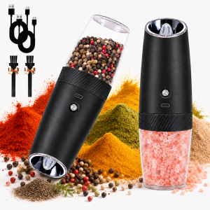 Ocalpur Electric Salt and Pepper Grinder Set, Rechargeable Gravity Pepper Mill 2 Pack with LED Light, Adjustable Ceramic Rotor, USB-C Shakers for Kitchen BBQ Camping Ocalpur Electric Salt and Pepper Grinder Set, Rechargeable Gravity Pepper Mill 2 Pack with LED Light, Adjustable Ceramic Rotor, USB-C Shakers for Kitchen BBQ Camping