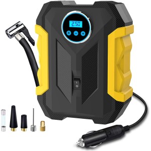 Ocalpur Portable Tire Inflator, Car Air Pump with Digital Pressure Gauge, 12V 150 PSI, Bright LED Light